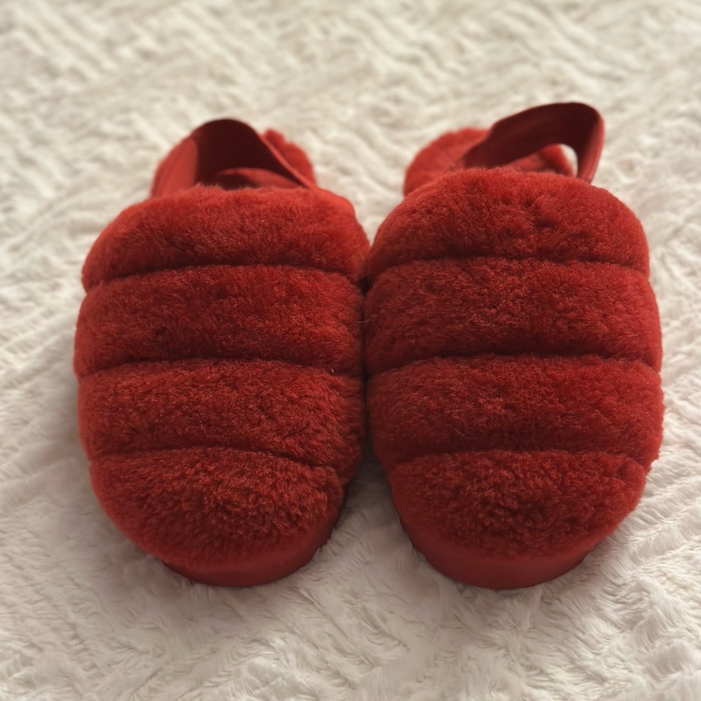 UGG Cozy Red Super Fluff Fuzzy Slippers